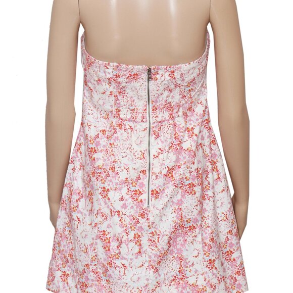 Free People Tomas Mini Dress Floral Printed Strapless Smocked XL - Picture 5 of 6